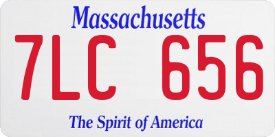 MA license plate 7LC656