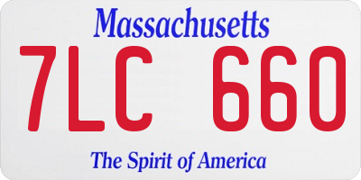 MA license plate 7LC660