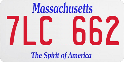 MA license plate 7LC662