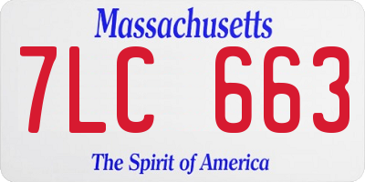 MA license plate 7LC663