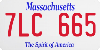 MA license plate 7LC665