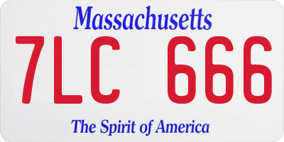 MA license plate 7LC666