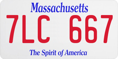 MA license plate 7LC667