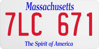 MA license plate 7LC671