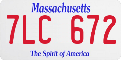 MA license plate 7LC672