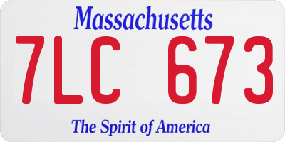 MA license plate 7LC673