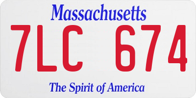 MA license plate 7LC674