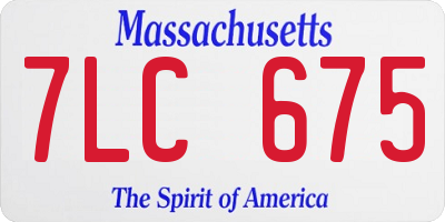 MA license plate 7LC675