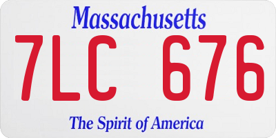 MA license plate 7LC676