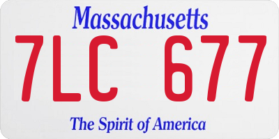 MA license plate 7LC677