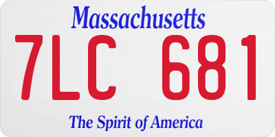 MA license plate 7LC681