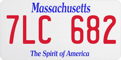 MA license plate 7LC682