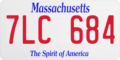 MA license plate 7LC684