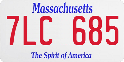 MA license plate 7LC685