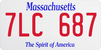 MA license plate 7LC687