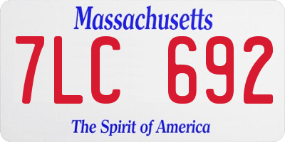 MA license plate 7LC692