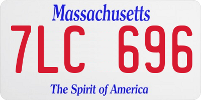 MA license plate 7LC696