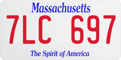 MA license plate 7LC697