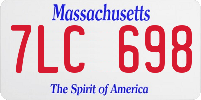 MA license plate 7LC698
