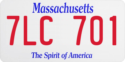 MA license plate 7LC701