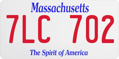 MA license plate 7LC702
