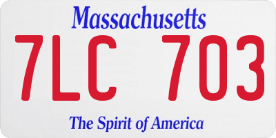MA license plate 7LC703
