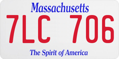 MA license plate 7LC706