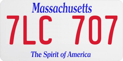 MA license plate 7LC707