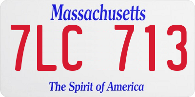 MA license plate 7LC713
