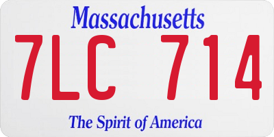 MA license plate 7LC714
