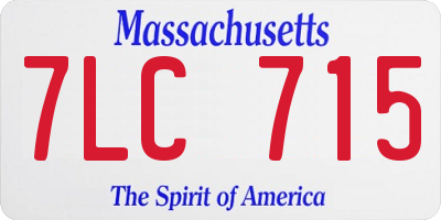 MA license plate 7LC715