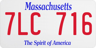 MA license plate 7LC716