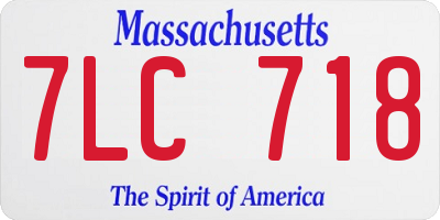 MA license plate 7LC718