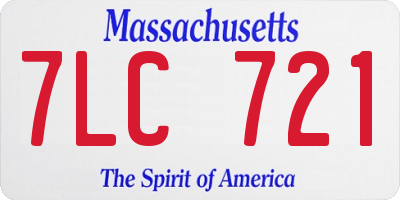 MA license plate 7LC721