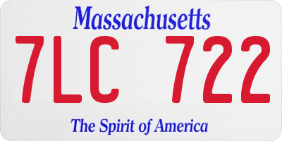 MA license plate 7LC722