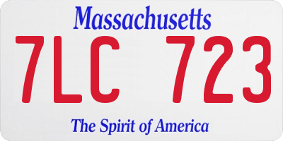 MA license plate 7LC723