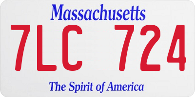 MA license plate 7LC724