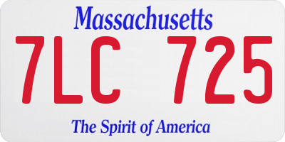 MA license plate 7LC725