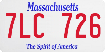 MA license plate 7LC726