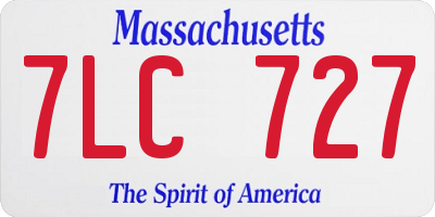 MA license plate 7LC727