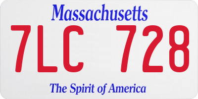 MA license plate 7LC728