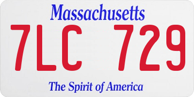 MA license plate 7LC729