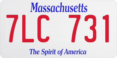 MA license plate 7LC731