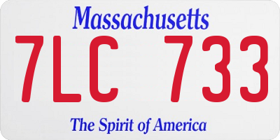 MA license plate 7LC733