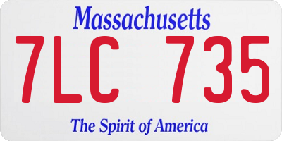 MA license plate 7LC735