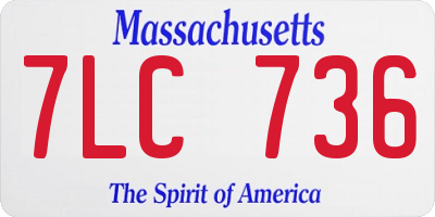 MA license plate 7LC736