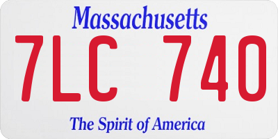 MA license plate 7LC740