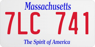 MA license plate 7LC741
