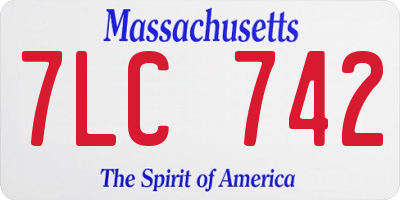 MA license plate 7LC742