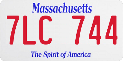 MA license plate 7LC744